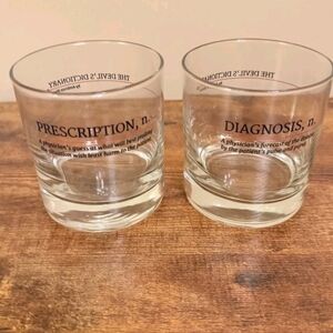 Devil's Dictionary Engraved Prescription & Diagnosis Whiskey Glass Set